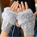 Wool Gloves Fancy Winter Women Grils wool glovs Gloves Knitting Woo wool glovs Keep Warm Short Mitten Fingerless Lady Girl Half Finger Gloves Rabbit Lady hand Gloves Random Colour. 