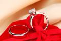 White Gold Diamante Silver Paired Ring Set. 