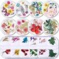【happy one】12 Graids Mixed Flowers Nail Natural Floral Leaf Stickers 3D Dry Nail Art Designs Tips. 