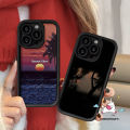 For Oppo A18 A12 A5s A57 A38 A9 A7 A78 A74 A17 A16 A58 A31 A76 A77 A54s A53 A55 A16s A98 A52 A3s A77s A17k A1K A96 Reno 8T 5F 4 Tree Shadow Sea Sunset Scenery Case. 