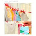 Stretchable Long Elastic Cloth Drying Rope With 12 Metal Clips Hangers Portable Clothes line for Travel/Home Small Places. 