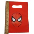 SPIDERMAN THEME GOODY BAGS - PACK OF 10 GOODY BAGS - SPIDERMAN FABRIC MATERIAL GOODY BAGS. 