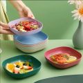6/10 Multi-Function Spit Bone Dish Set – Food Grade Plastic Plates with Stand, Round & Square Dining Plates for Easy Serving. 