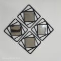 Wall Mirror Set of 3 Pcs or 4 Pcs Plastic Material 10 Inch Square Design. 