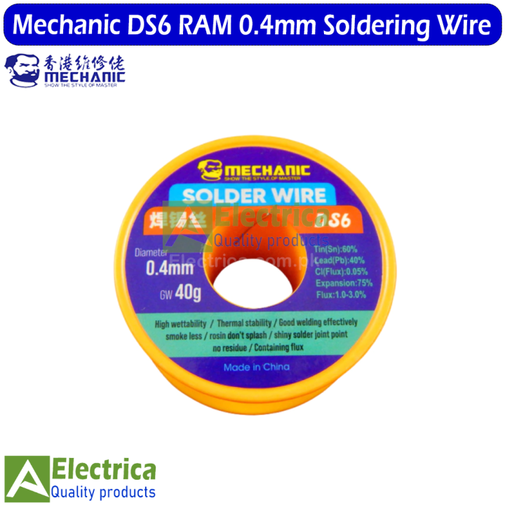 Mechanic%20DS6%2040g%200.4mm%20for%20Electronic%20Soldering%20Iron%20Welding%20High%20Purity%20No-clean%20Rosin%20Solder%20Wire%20by%20Electrica%20-%20Image%202