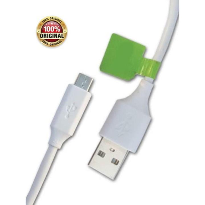 Original Micro High-Speed USB Charging Cable / data cable - Infinix  High Quality Fast Charging Cable For Android Mobile Phones - Best Data Cable (8600) for Phones - With Data Transfer Feature - White Color - 1M Length