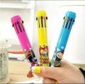 Multicolor 10 in 1 Cartoon Character Ballpoint Pen (Random Colour). 
