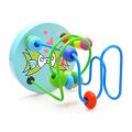 Montessori Wooden Toys Wooden Circles Bead Wire Maze Roller Coaster Educational Wood Puzzles Boys Girls Kid Toy 6+ Months. 