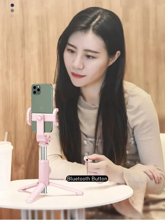 BASEUS%20210%20Degree%20Up%20And%20Down%20LOVELY%20FOLDABLE%20Bluetooth%20Selfie%20Stick%20+%20Tripod%20Stand%20For%20TIK%20TOK%20/%20LIVE%20STREAM%20Suitable%20With%20Most%20Of%20Mobile%20Phones%20-%20Image%2010