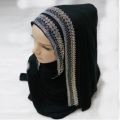 Stoler scarf black stoller scarf hijab chifdon Black stole. 