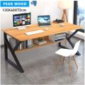 Modern K-Shape Computer Laptop Study table, Gaming Table, Office Desk with Storage Bookshelf, Laptop Writing table Workstation with Metal frame. 