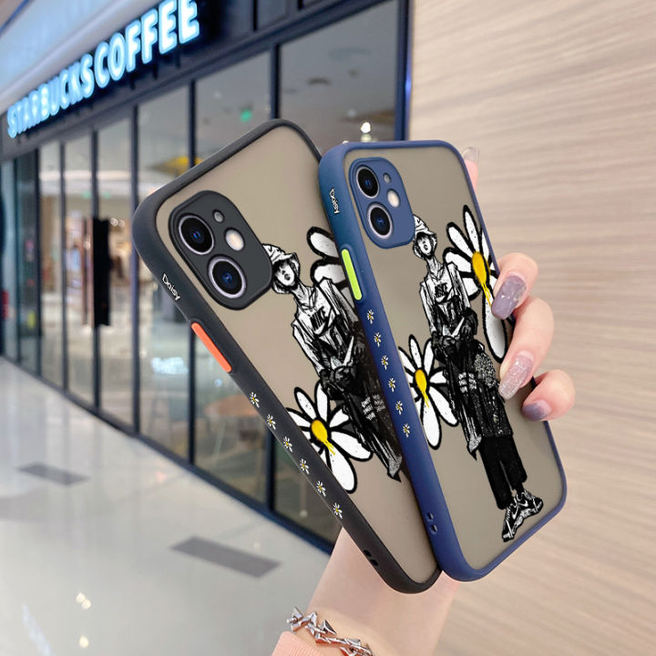 JIUMOO%20For%20OPPO%20A55%204G%20Case%20Fashion%20Tide%20Brand%20Clear%20Daisy%20Pattern%20Thin%20Side%20Square%20Edge%20Frosted%20Transparent%20Hard%20Phone%20Cases%20New%20Design%20Shockproof%20Silicone%20Casing%20Full%20Cover%20Camera%20Protection%20Softcase%20-%20Image%204