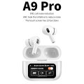 New A9 Pro Earphones Wireless Bluetooth 5.4 Headset ANC Noise Reduction HD Mic Call Earbuds LED Touch Screen Control Headphones. 
