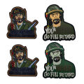 YOU NEVER GO FULL RETARD Knight Soldier Embroidery PVC Rubber Fighter Carton PVC Fabric Human Patch For Bag Hat Sticker Military. 