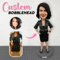 High-Quality Personalized Bobble Heads: Custom Made 12-Inch 3D Statues with Pottery Raw Materials and Single Warranty. 