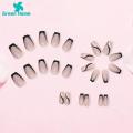 Crystal Nails Stylish Black Glitter Fake Nails 12 Sizes Safe Trendy Nail Plates for Southeast Asian Buyers Prom Nails. 