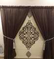 Velvet Laser Cut Motif Curtain Blinds Customized for Elegant Window Treatment. 
