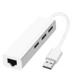 【Miga Plaza】USB Ethernet with 3 Port USB HUB 2.0 RJ45 Lan Network Card USB to Ethernet Adapter for Mac iOS Android PC  RTL8152 USB 2.0 HUB. 