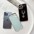 FELMYST Mascot Case For Xiaomi Mi 11 Lite 5G NE 3D Luxury Reindeer Gold Plated  Mobile Phone Casing Square Pendant Inlaid Brick Girl Boy Gift Soft Shockproof Cover Cases. 