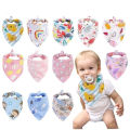 2pcs/lot Baby Bandana Drool Bibs for Boys and Girls 100% Organic Cotton Absorbent Bibs Newborn Burp Cloths. 