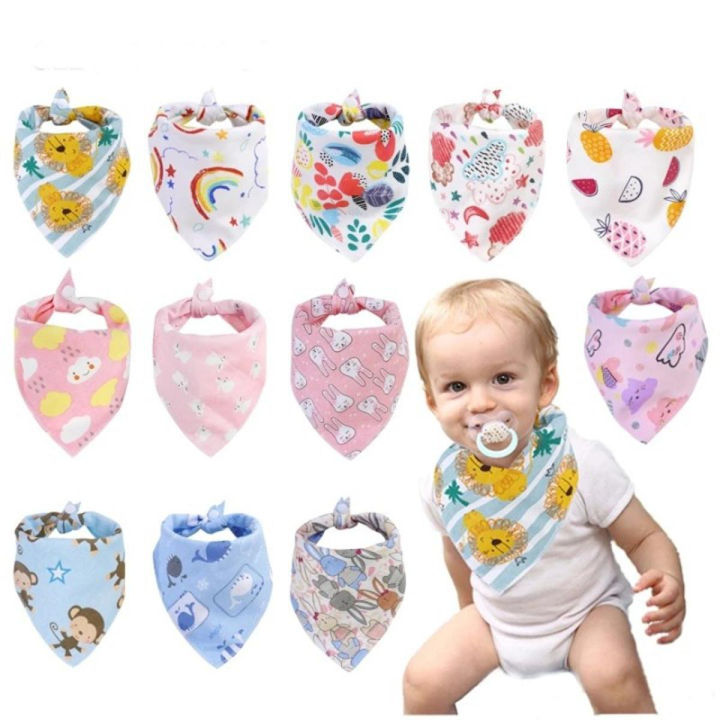 2pcs/lot Baby Bandana Drool Bibs for Boys and Girls 100% Organic Cotton Absorbent Bibs Newborn Burp Cloths