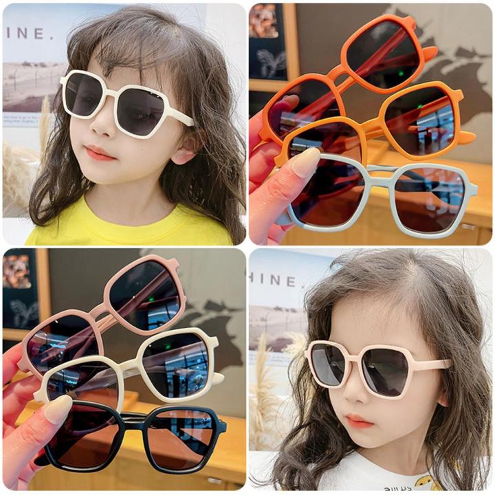 Candy Color Square Silicone Children Sunglasses UV400 Foldable Kids Sun Glasses for Girls Boys Eyewear