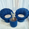 Set  of two stylish flower chair and on table Furniture factory. 
