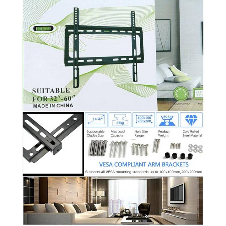 LCD LED TV Bracket Flat Panel Fixed Mount Wall Mount 14"~42" Screen HDTV