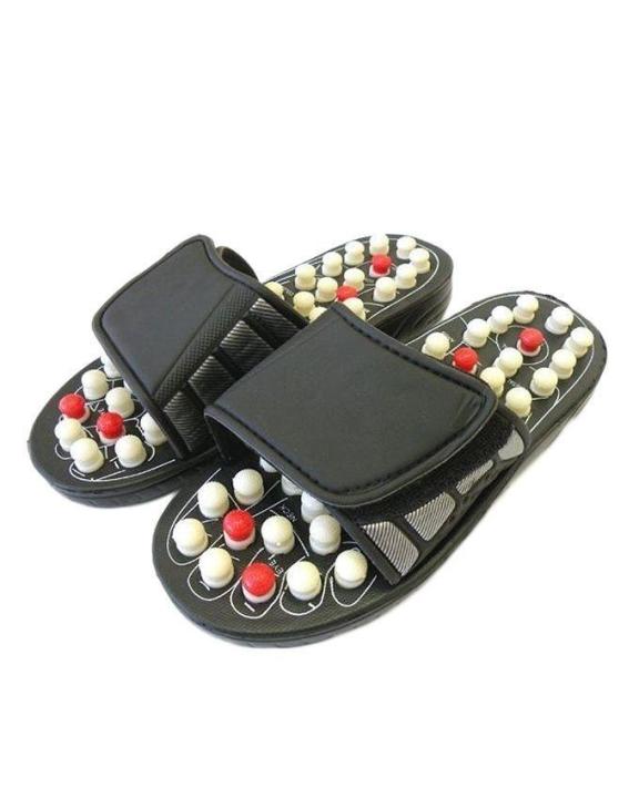 Foot Massaging Slippers - Black