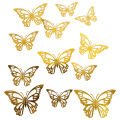 Pack of 12 Single-Color Butterfly Wall Decorations. 