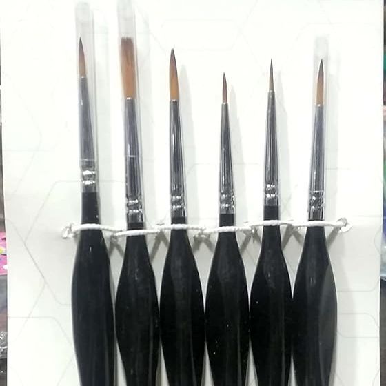 Keep Smiling Mini Detail Liner Fine Art Brushes Soft Bristles Wooden Handle for Watercolors, Oils & Acrylics Detail Painting