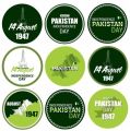 50-500 Pcs 14 August stickers Pakistan Independence Celebration Day Jashan e Azadi Sticker. 