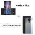 Nokia 7 Plus Polish 2.5D Tempered Glass Screen Protector Polish Glass + Back Matte Protector Soft Skin Sheet Soft Film Protection For Nokia 7 Plus. 