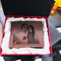 Customised name and picture engraved wallet and keychain gift. 