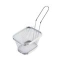 Mini Stainless Steel Frying Basket – Small 304 Mesh Fry Basket for French Fries, Snacks, Dim Sum & Commercial Use – Food-Grade Silver Serving Basket. 