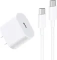 20W USB C Fast Charger for iPad Pro 12.9/11 inch, iPad Air 5th/ 4th, ipad Mini 6, iPad 10th, iPhone 15/15 Pro Max/Plus, Google Pixel 7/7 Pro/ 6/6 Pro/6a/ 5/4, With USB C to C Charging CordSB C to C Charging Cable. 