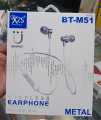 XZS BT M51 Wireless Bluetooth Earphone Nackband, Metal With MIC. 