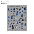 Nail Art Sticker Zombie Bride Patterns 5D Engraved Halloween 5D Relief Nail Art Water Sticker for Halloween. 