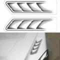 2Pcs/Set 3D Car Stickers Side Fake Vents Front Cover Decorative Decals. 