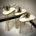 Mexico Present 1 Pcs / Set of 3 Round Coffee Table HIGH Gloss Nesting End Tables - Coffee table - Stool - Accent Tables with Metal Legs for Living Room, Home Office, Nightstands for Bedroom, Sturdy Easy Assembly - 3 Piece Nesting Table set for living Room. 