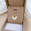 Tarnish Free Gold Plated No Fade Necklace for Women four-leaf flower Zircon Geometric Stainless Steel Clavicle Chain Necklace. 