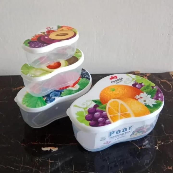 (4 in 1) Square Small (300ml 250ml 200ml 150 ml) Fresh Keeping Jars ...