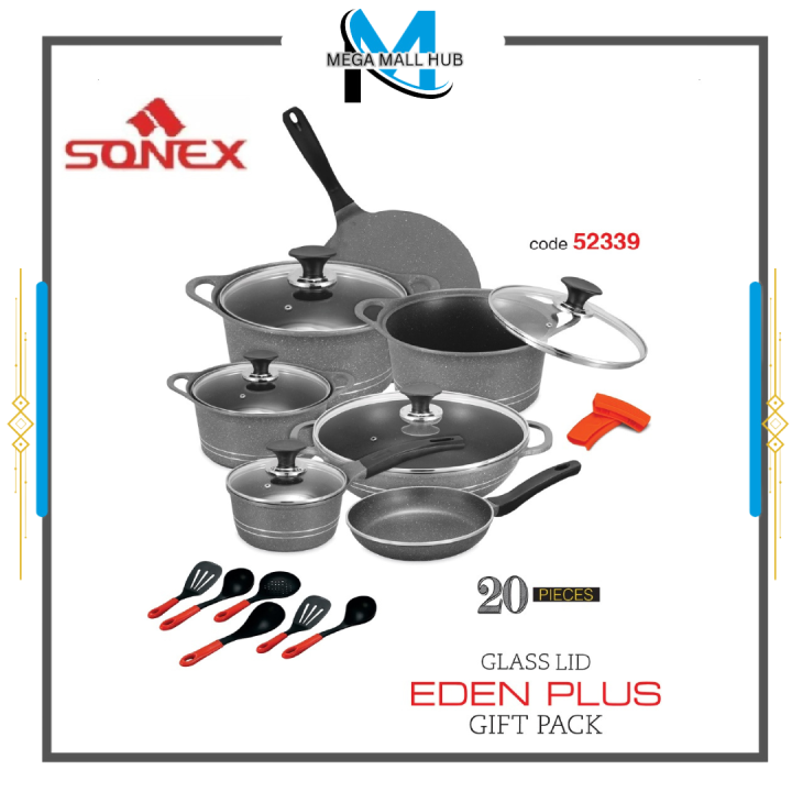 Sonex Die Cast Eden Plus Cookware Set | 20 Pieces | Marble Coating ...