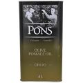 Pons Olive Pomace Oil Olive Oil Organic 4liter 4000ml  Food Grade Natural Olive Oil for Cooking Pizza Black Small Treatment Oil Tin Importe 100% Pure. 