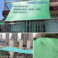 Green Sun Shade Net,High Quality, 90% Sun Protection Shade Net UV Resistant, Privacy Screen Fence for Garden Balcony Greenhouse. With loops & rings on every 3 feet distance on sides and double stitched edge to edge borders with cotton nawar.. 