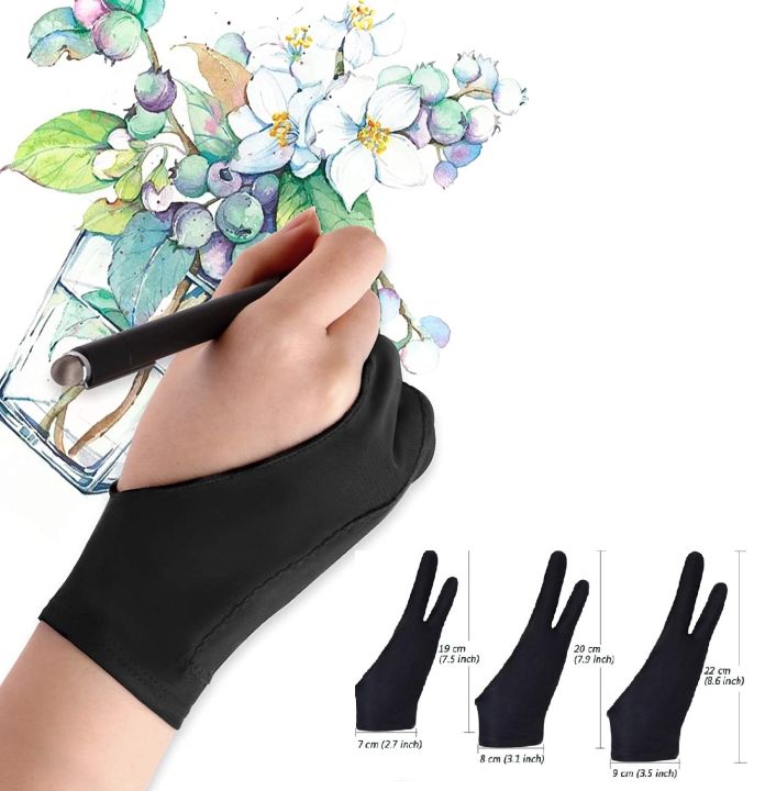 Artist Drawing Two Finger Gloves For Drawing Tabs Paper Sketching Display Art Painting Pad Pencil Graphics