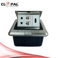 Clopal Silver Square Pop-Up Floor Telephone + Internet + HDMI + 2 Pin Socket With Box. 