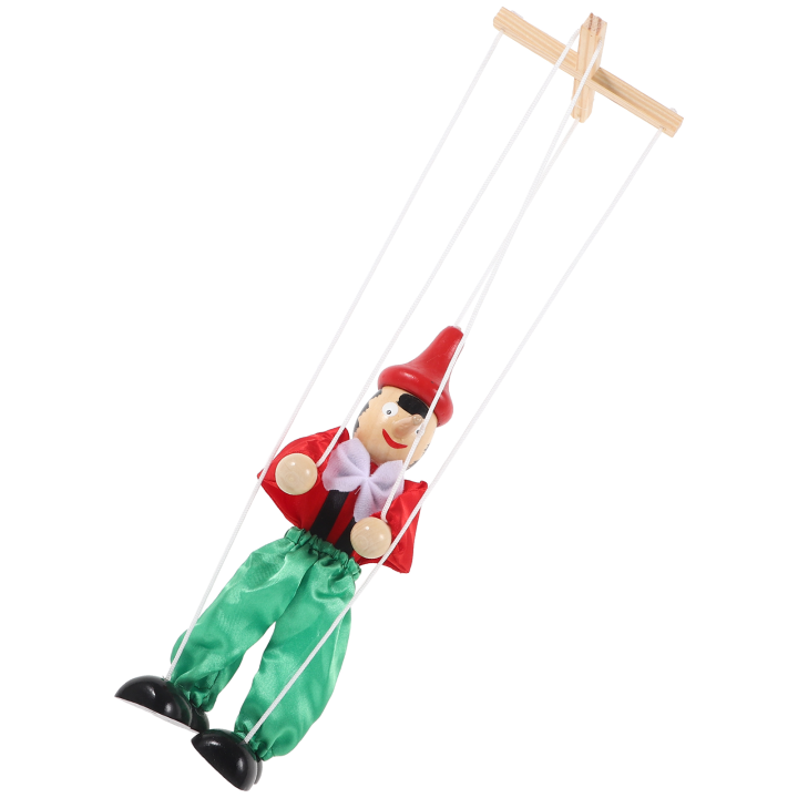 Wooden Marionette Pull String Puppet String Puppet Funny String Toys for Kids Party Favor