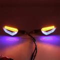 4 pcs Universal Motorcycle bike DRL INDICATOR WITH FLOW LIGHT Lava Style. 
