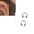 2 Pieces 8MM Cartilage Helix Stud Tragus Ear Piercing Plug Horseshoe Earring For Girls. 